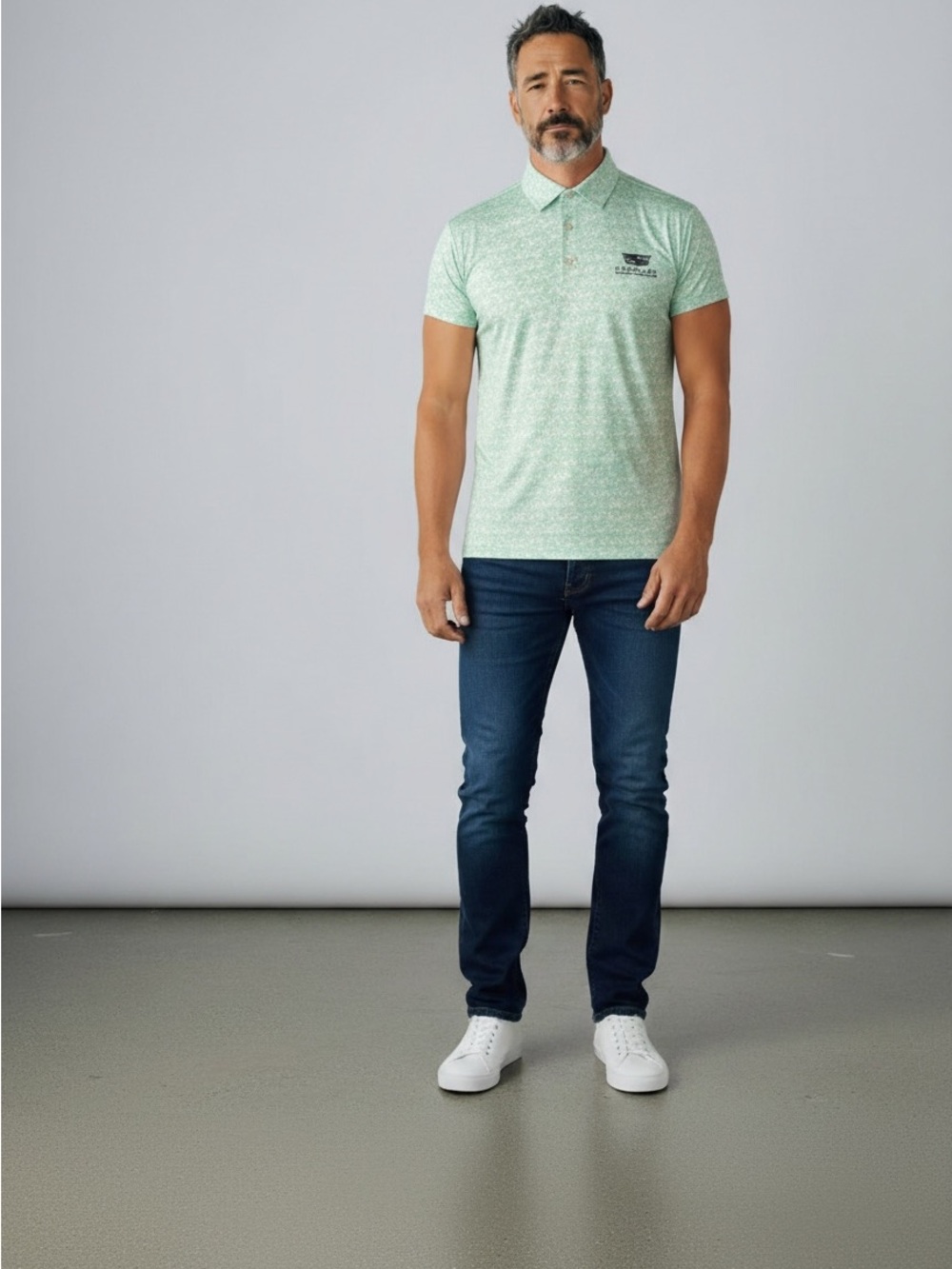 FootJoy Mint Green Patterned Polo